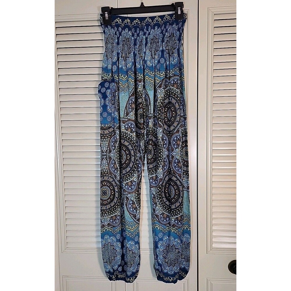 Joob Joob Women’s L/XL Boho Hippie Harem Pull On Pants Yoga Smocked Waist